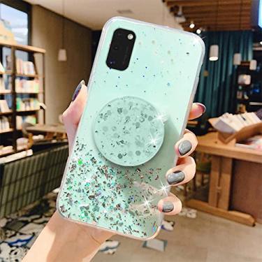 Imagem de Capa de suporte de telefone de folha de prata bling glitter para samsung galaxy s21 s20 fe s22 ultra s10 lite s10e s9 s8 plus capa de silicone macio, verde, para s9 plus