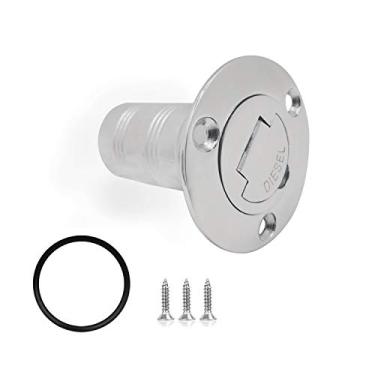 Imagem de SHENGHUISS 38 mm DEO Aço Inoxidável 316 Flip Tab Barco Deck Preencher/Enchimento com Tampa Sem Chave com 3 Parafusos e O-Ring de Reposição para Barco, Iate, Trailers, Tratores, Tanques de Combustível