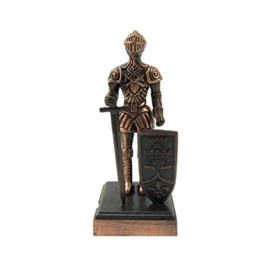 Imagem de TreasureGurus, LLC Treasure Gurus 1:16 Miniatura Corpo Inteiro Armadura Cavaleiro com Espada Metal Apontador de Lápis de Mesa