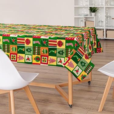 Imagem de Toalha De Mesa Natal Natalina Colorida Enfeites 4 Lugares