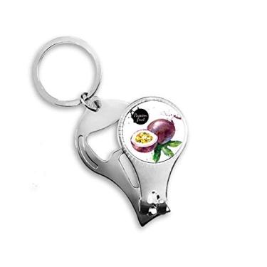Imagem de Maracujá saboroso saudável aquarela alicate anel chaveiro abridor de garrafas cortador