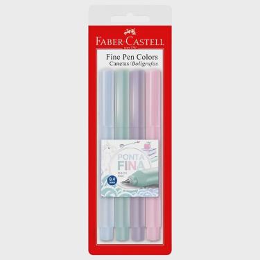 Imagem de Canetas Fine Pen Colors Faber-Castell Tom Pastel 0.4 mm Com 4 Unidades