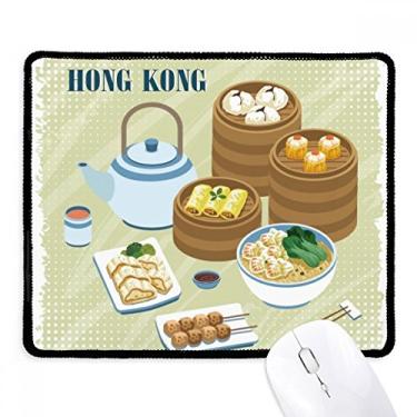 Imagem de Mousepad chinês estilo Hong Kong Dim Sum borda costurada tapete de borracha para jogos