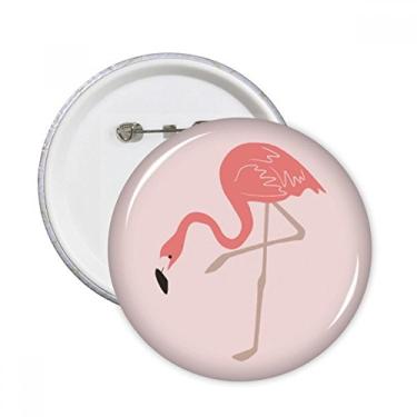 Imagem de Pinos redondos com estampa de flamingo em pé, emblema, decoração de roupas, 5 peças, presente