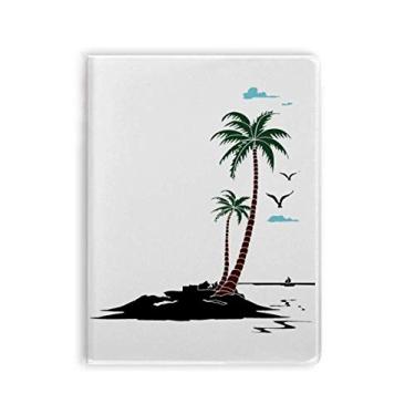 Imagem de Caderno de gaivotas de praia de coqueiro, capa macia para diário