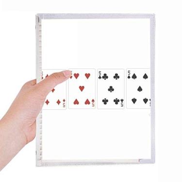Imagem de Caderno com 5 corações Spade Diamond Club com estampa de folhas soltas e diário recarregável