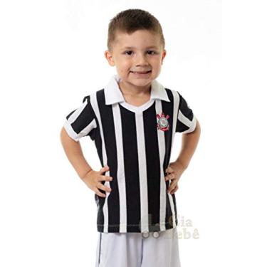Imagem de Camisa Infantil Corinthians Preta Retrô Oficial
