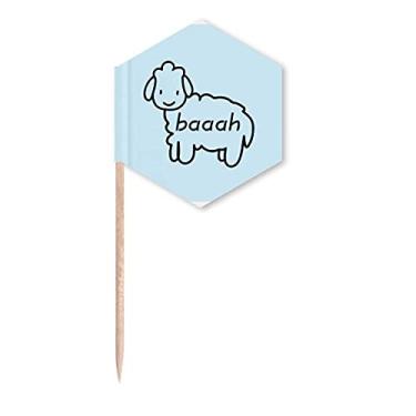 Imagem de Bandeiras de palito de dente de cabra de ovelhas Bleating Lovely Sheep Party Celebration