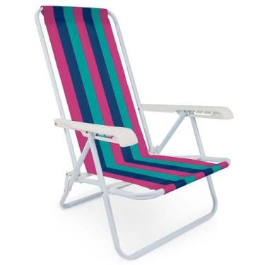 Imagem de Cadeira De Praia Mor Reclinável 4 Posições De Aço Dobrável Colorida