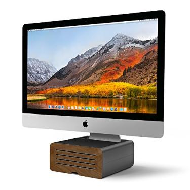Imagem de Twelve South HiRise Pro para iMac/monitores/monitores | Suporte ajustável em altura com armazenamento, frente reversível + incrustação de couro