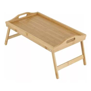 Imagem de Bandeja De Cama Café 23x30x49cm Madeira Bambu Ellegance