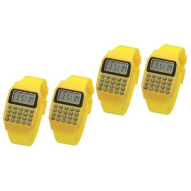 Imagem de Angoily 4 Pcs relógio de cálculo para crianças calculadora para crianças relógio de cálculo portátil relógios masculinos relógios para homens crianças assistem relógio de pulso calculadora