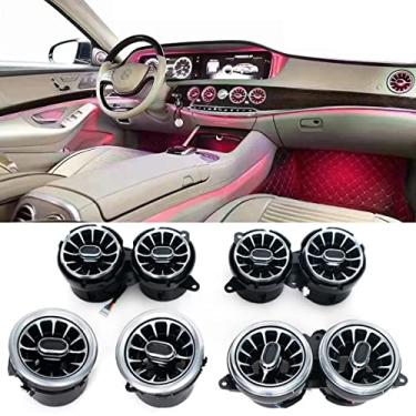 Imagem de 8 peças W222 acessórios LED kit de luzes ambiente de ventilação 64 cores substituição para Benz S Class W222 S400 S450 S500 S550 S560 S580 S600 S63 S65 NÃO serve para Coupe 2 portas (64 cores