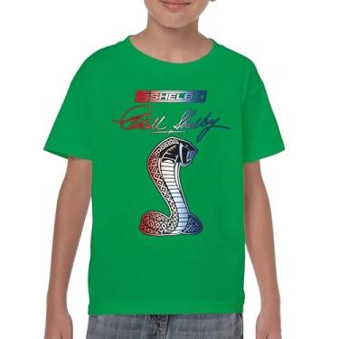 Imagem de Camiseta juvenil Shelby Cobra American Classic Muscle Car Mustang GT500 GT350 Racing Performance Powered by Ford Kids, Verde, GG