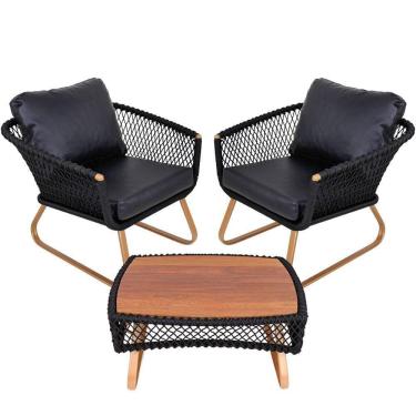 Imagem de 2 Poltronas Com Mesa Bronze P/ Varanda, Edícula