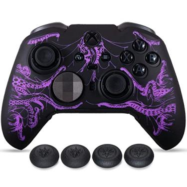Imagem de YoRHa 1 película de silicone para controle Xbox Elite Series 2 x 1 (Cthulhu Roxo) com exclusivo aperto de polegar x 4