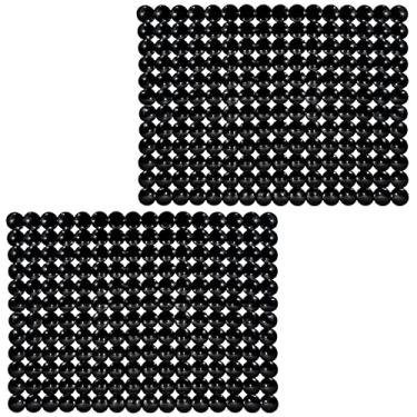 Imagem de Pacote com 2 tapetes de pia de cozinha para pia de aço inoxidável, protetor de pia ecológico de PVC para fundo de pia de cozinha, porcelana, pratos e artigos de vidro, drenagem rápida, 38 x 28 cm