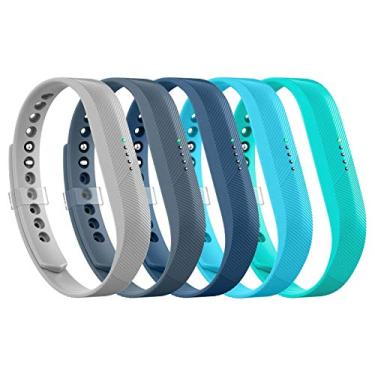 Imagem de LEEFOX Pulseira compatível com Fit bit Flex 2, substituição ajustável para Fit Bit Flex 2, acessório de silicone com fecho de fixação, pulseira fitness para Original Flex 2, pacote com 5, pequena