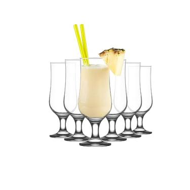Imagem de LAV Conjunto de copos Hurricane de 170 a 368 g - Copos de coquetel altos Pina Colada, Sangria, Mojito, Milkshake, Suco, Bebidas Tropicais - Copos de Tulipa - Conjunto de copos para lava-louças