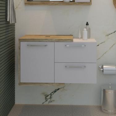 Imagem de Armário Gabinete Nexus 83P Carvalho/Branco Chess