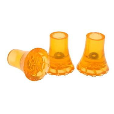 Imagem de 3 peças de ponta de muleta de bengala de borracha - design de grão de pneu cinza antiderrapante - desgaste - material de borracha - almofada de aço reforçado - conjunto de acessórios de auxílio para