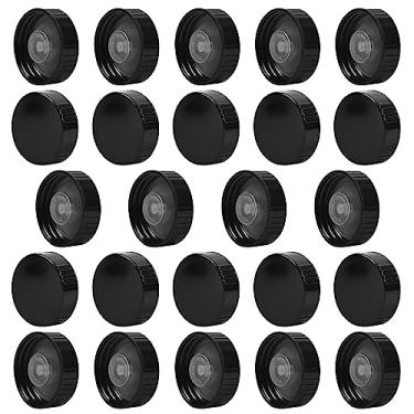 Imagem de Pacote com 21 tampas de crocodilo de 38 mm com parafuso de vedação de polietileno (serve na maioria dos potes de 1/2 e 1 galão)