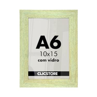 Imagem de Kit 10 Moldura 10x15Cm Com Vidro e Fundo para Fotos Quadros Retrato (Carvalho)