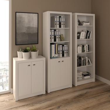Imagem de Conjunto para Escritório Balcão Estante e Armário ME41 Tecnomobili - Branco
