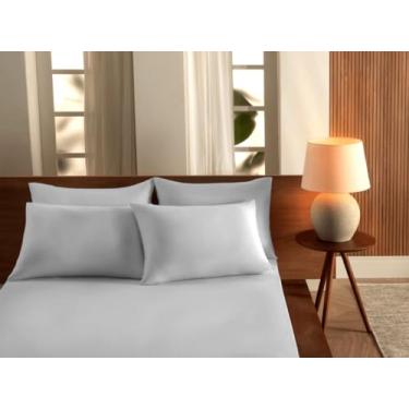 Imagem de Jogo Cama King Malha Lisa com Elastico Vivaldi - Fio 30 Penteado - 100% Algodao (Branco)