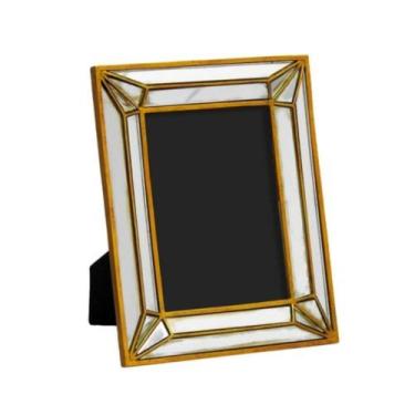 Imagem de Porta Retrato Resina Dourado 15X10cm Impecavel - Luxdécor