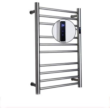 Imagem de Toalheiro aquecido, aquecedor de toalhas elétrico de aço inoxidável, rack de secagem aquecido para banheiro de 10 barras, toalheiro de design plug-iardwired montado na parede, 2, com fio
