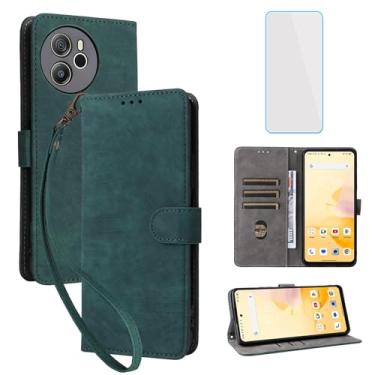 Imagem de IUQXU Capa carteira para celular Blackview Shark 8 com protetor de tela [bloqueio RFID] Suporte de cartão flip de couro com alça de pulso feminina e masculina capa de celular para Black View Shark8