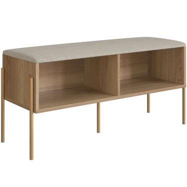 Imagem de Sapateira Banco Hall De Entrada Industrial Indy A03 Hanover Dourado - Lyam Decor