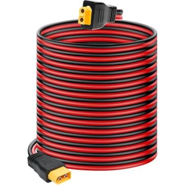 Imagem de Ansoufien Cabo de extensão XT60 10AWG XT60, cabo XT60 com conector macho para fêmea para estação de energia portátil, painel solar, bateria RC