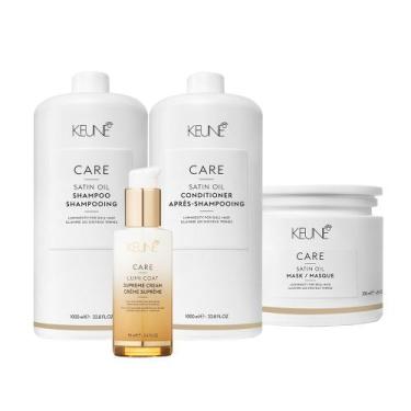 Imagem de Kit Keune Care Satin Oil Shampoo Condicionador 1L Mask Lumi (4 produto