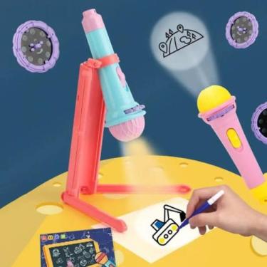Imagem de Brinquedo Educativo Lanterna Projetor Infantil 3 Disco Criança Interat
