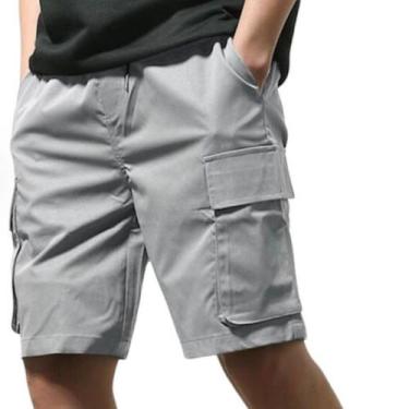 Imagem de Bermuda Larga Masculina Cargo Dazzling 6  Bolsos Skate Sarja Verão - C