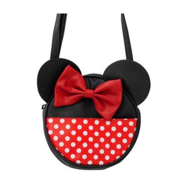 Imagem de Bolsa Tiracolo Circular Rosto Cores Minnie 22x6x22cm - Disney