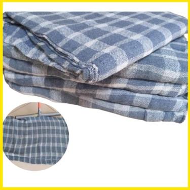 Imagem de Kit 10un. Pano De Chão Grande  Xadrez Duplo  100% Alagodão 40X60 - NV