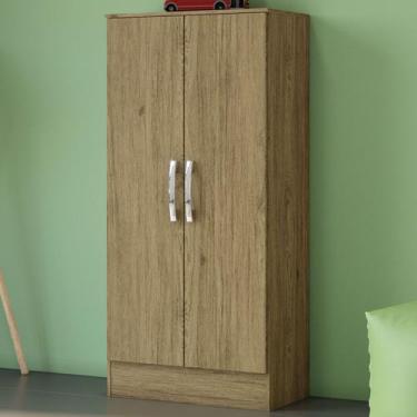 Imagem de Armário Multiuso Zafira 2 Portas 3 Prateleiras Rústico - Briz, Marrom,