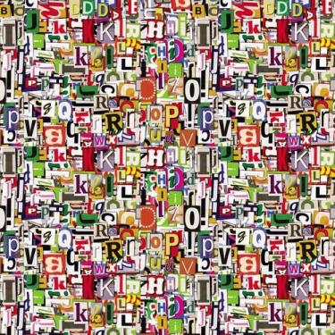 Imagem de Papel De Parede Recorte De Letras Coloridas Adesivo Lavável - LRP