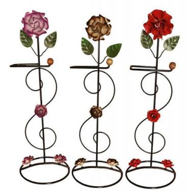 Imagem de Porta papel higiênico banheiro flores Ferro 3 un 60 cm - Shoppingnet