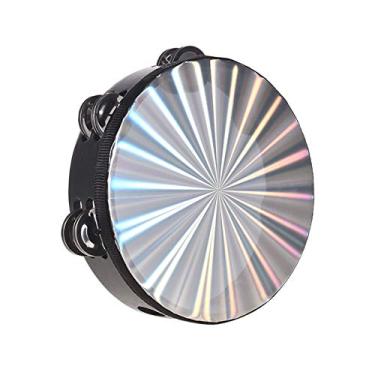 Imagem de polegadas de madeira radiante pandeiro sino de mão tambor de mão com fileira dupla jingles reflexivo cabeça de tambor instrumento de percussão musical type2