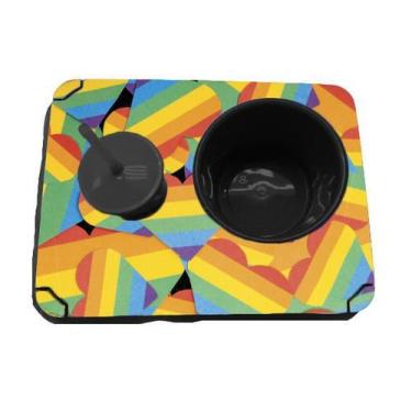 Imagem de Almofada Bandeja Pipoca Balde e 1 Copo Personalizado Arco Íris LGBTQI+
