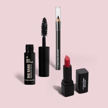 Imagem de Combo Mini: Máscara de Cílios Big Bang 5g + Lápis de Olhos 600mg + Batom Mate 1,6g