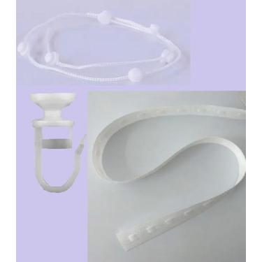 Imagem de Kit Cortina Wave Largura Final 2,0 Mts Cordão+fita+deslizante - Eluzai