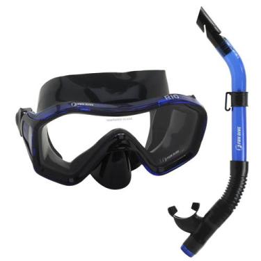 Imagem de Máscara Snorkel Respirador para Mergulho Pesca Sub - KIT RIO Fun Dive,