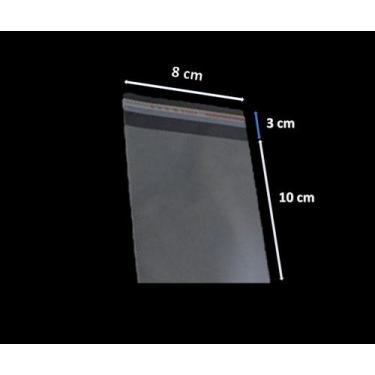 Imagem de Saco Adesivado Saquinho Plástico Transparente 8x10 100 Unid - J&C