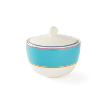Imagem de Spode Kit Kemp Calypso 350 ml Açucareiro com tampa | Turquesa vibrante | Porcelana | Seguro para lava-louças e micro-ondas | Para chá e café | Presente fabuloso | Uso doméstico e coletivo