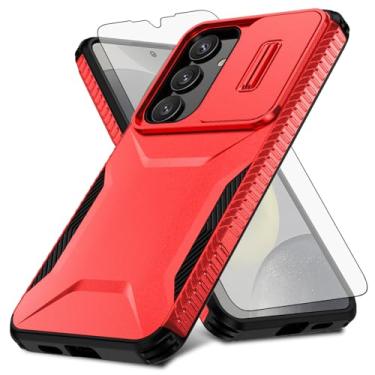 Imagem de Asuwish Capa de celular para Samsung Galaxy S24 Plus S24+ 5G com protetor de tela de vidro temperado e capa de câmera deslizante fina robusta híbrida à prova de choque S24plus 24S + S 24 24+ mulheres